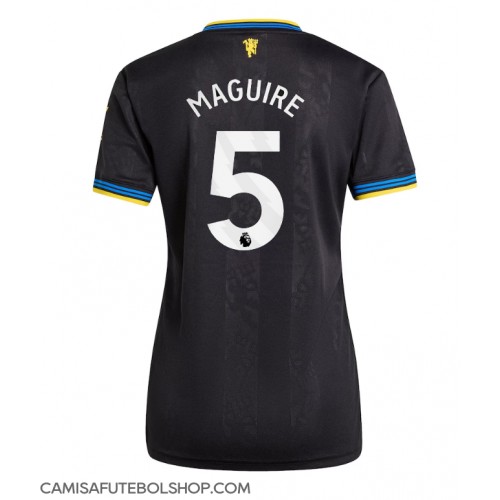 Camisa de time de futebol Manchester United Harry Maguire #5 Replicas 3º Equipamento Feminina 2025-26 Manga Curta